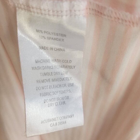 FootJoy FJ Golf Polo Shirt Men's Large Pink White Striped Embroidered Duck Woods - Picture 10 of 15